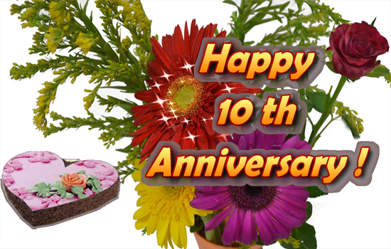 Happy Tenth Anniversary Greetings Free Happy Anniversary Ecards 123 Greetings