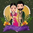 Indian Couple Anniversary Card.
