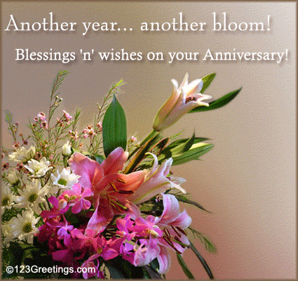 Birthday on Floral Anniversary Wish  Free Flowers Ecards  Greeting Cards From