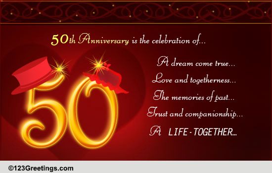 Congratulations On Golden Anniversary Free Milestones Ecards 123