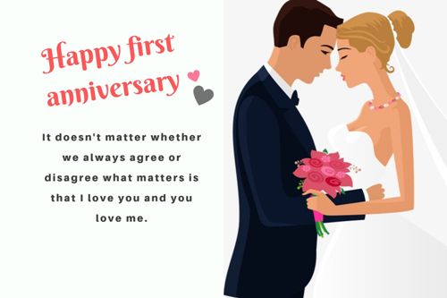 First Anniversary Wishes.