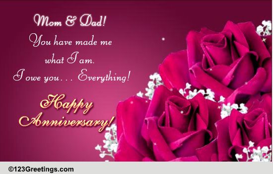 Happy Anniversary Mom Dad Free Family Wishes Ecards 123 Greetings