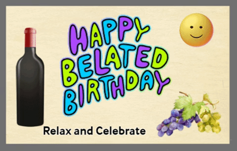 Happy Belated Birthday With Wine. Free Belated Birthday Wishes eCards | 123  Greetings