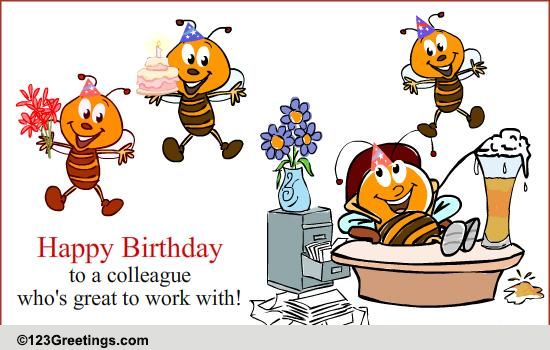 Birthday Wish For A Colleague Free Boss Colleagues ECards 123 