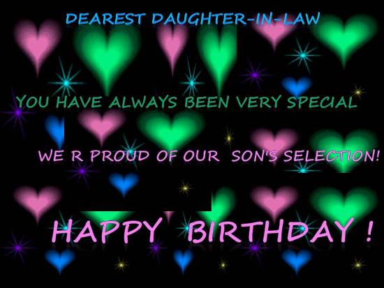 Happy Birthday Daughter In Law Images Free Birthday Wish For Daughter-In-Law. Free Extended Family Ecards | 123  Greetings