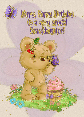 Happy Birthday Granddaughter With Bear. Free Extended Family eCards