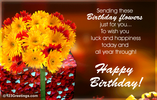 Happy Birthday Pretty Flowers. Free Flowers eCards, Greeting Cards