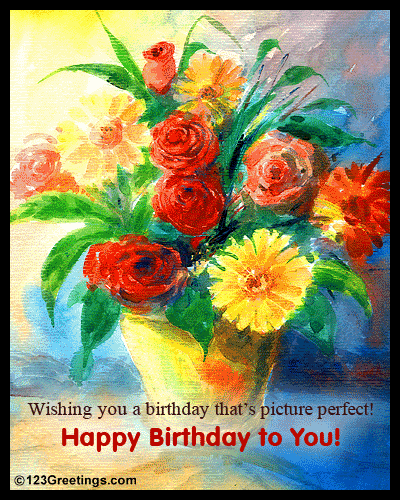 Free Happy Birthday Image With Beautiful Roses 