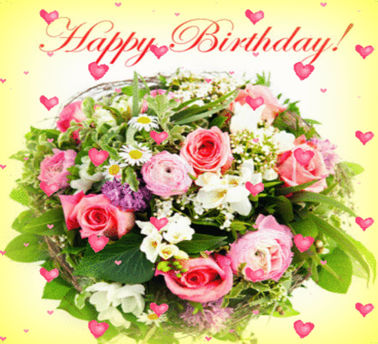 Birthday Flowers With Hearts... Free Flowers eCards ...