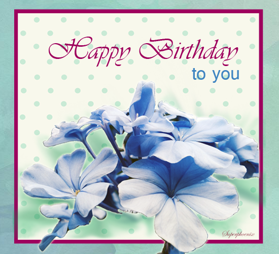 Birthday Wishes With Blue Flowers. Free Flowers Ecards, Greeting Cards 