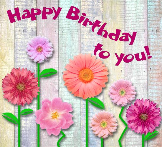 Card "happy birthday to you" flowers