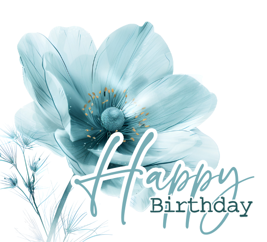 Beautiful Modern Floral Birthday Card.