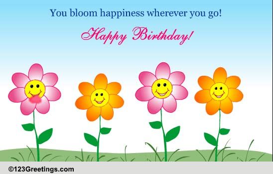 Happy Birthday Blooms! Free Flowers ECards, Greeting Cards | 123 Greetings