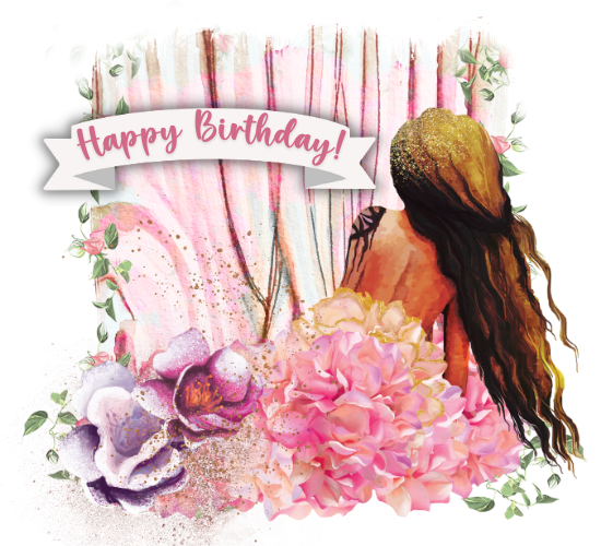 Beautiful Pink Birthday Card For Her.
