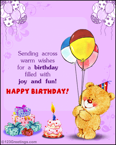 e-mail message that will send your warm wishes. Happy Birthday Greetings