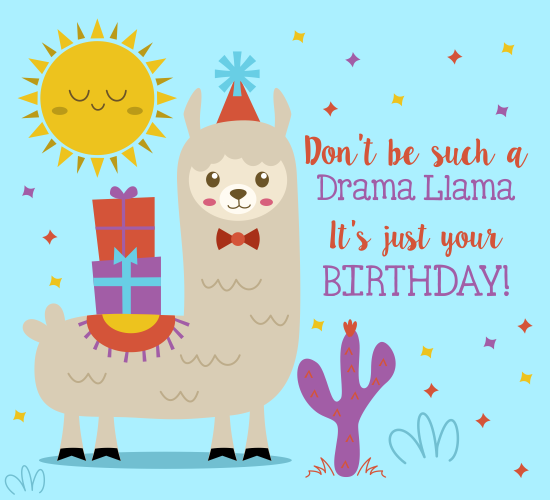 Free Printable Llama Birthday Card