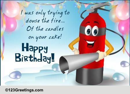 birthday cake fire extinguisher