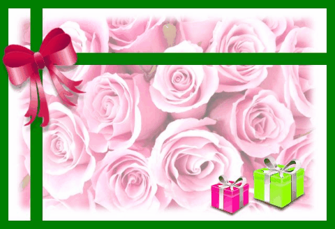 Happy Birthday With Pink & Green Gifts.