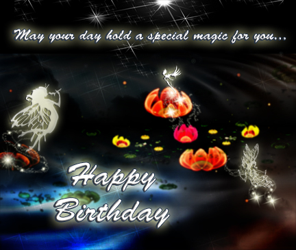 Fairies And Water Lilies Free Happy Birthday eCards 