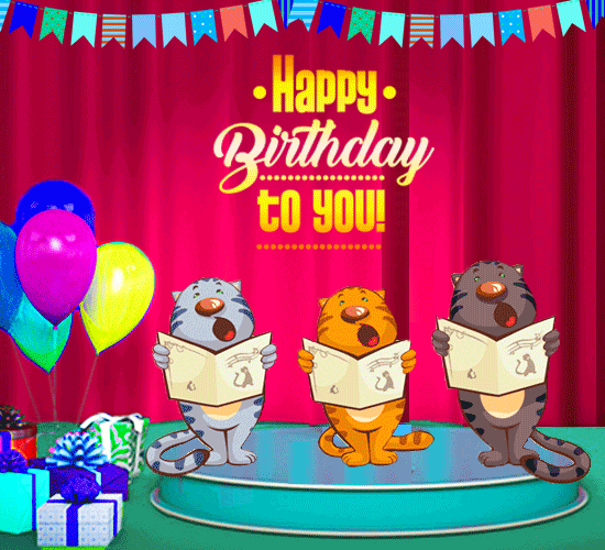 Happy Birthday Song By Cats. Free Happy Birthday eCards, Greeting Cards |  123 Greetings