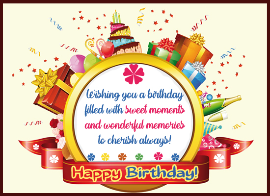 Sweet Moments & Wonderful Memories. Free Happy Birthday eCards | 123