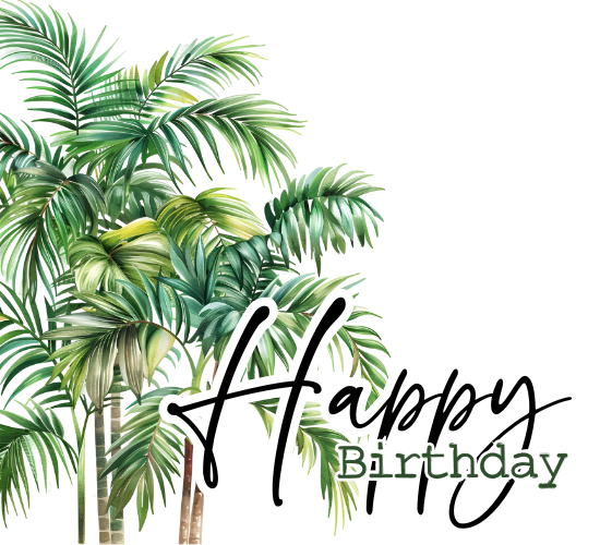 Palm Trees Birthday Card.