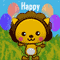Cute Lion Toon Happy Birthday Wishes.