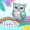 Happy Birthday Owl Card.