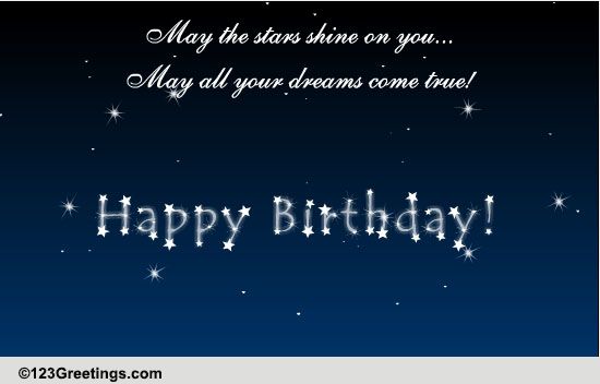 May The Stars Shine On You. Free Happy Birthday eCards, Greeting Cards  123 Greetings