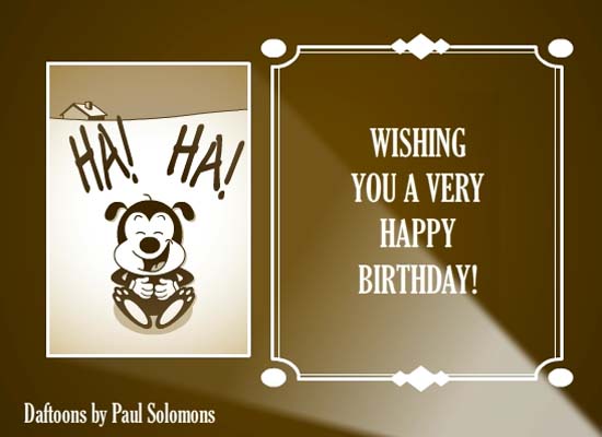 Classic Cartoon Birthday Message. Free Happy Birthday 