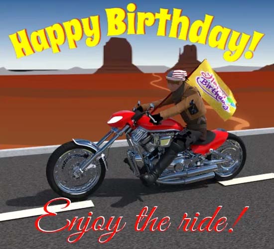 Happy Birthday Motor Bike Free Happy Birthday Ecards