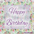Abstract Glittery Happy Birthday Card.