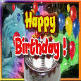 Happy Birthday Greeting With Balloons.