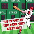 Baseball Male Birthday Card.