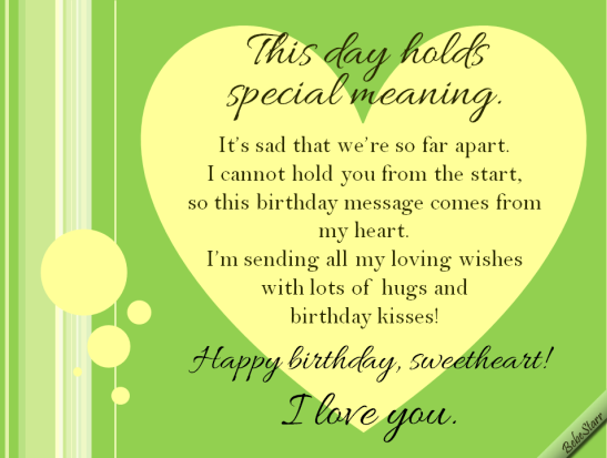 Long Distance Birthday. Free For Husband & Wife eCards | 123 Greetings