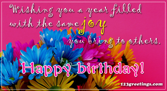 Wishing You A Year... Free Happy Birthday Images eCards, Greeting Cards | 123  Greetings