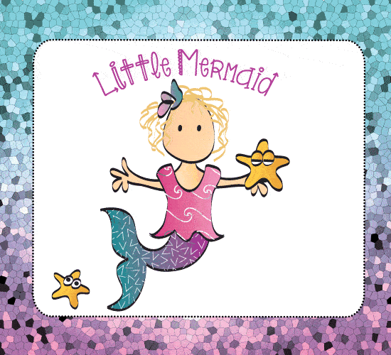 Little Mermaid 1st Birthday Card.