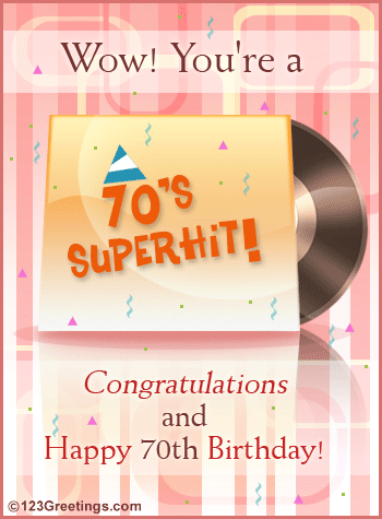 A 70th Birthday Wish! Free Milestones eCards, Greeting Cards | 123