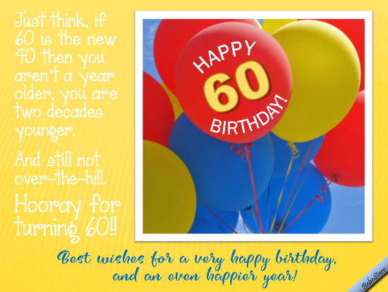 60 Is The New 40! Free Milestones eCards, Greeting Cards | 123 Greetings