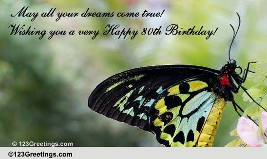 Happy 80th Birthday! Free Milestones eCards, Greeting Cards | 123 Greetings