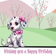 Cute Dalmatian Puppy Birthday Card.