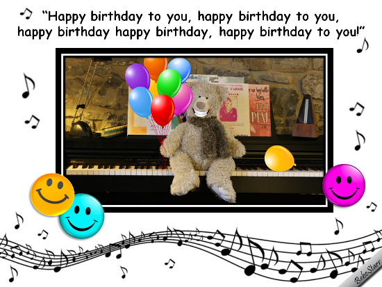 Singing Birthday Bear. Free Smile eCards, Greeting Cards | 123 Greetings