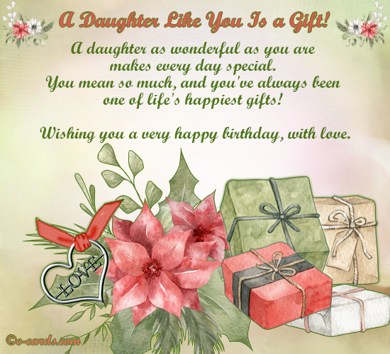 A Daughter Like You... Free For Son & Daughter eCards | 123 Greetings