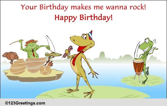 Crazy Singing Frogs! Free Songs eCards, Greeting Cards | 123 Greetings