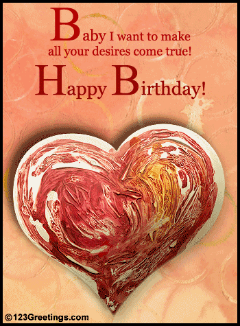 A hot romantic birthday ecard for your girlfriend, boyfriend or spouse.