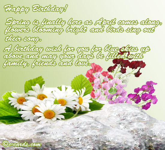 Happy April Birthday. Free Specials eCards, Greeting Cards 123 Greetings