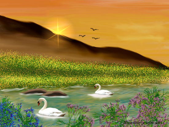 HAPPY BIRTHDAY GREETINGS CARD BEAUTIFUL SWANS A BIRTHDAY WISH ESPECIALLY FOR YOU 