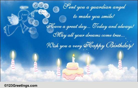 Sent You A Guardian Angel... Free Birthday Wishes eCards, Greeting