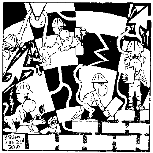 Team Of Monkeys Maze Of Bricklayers.