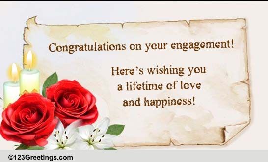 Congratulations On Your Engagement.......Greetings Card 